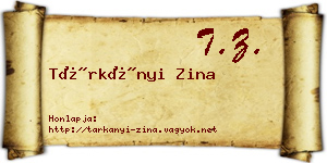 Tárkányi Zina névjegykártya